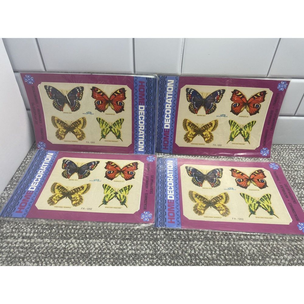 Butterfly Decals Transfers Bathroom Walls Decorations Bedroom VTG HTF Belgium‎